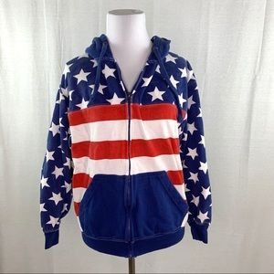 U.S. Vintage American flag zip up hoodie